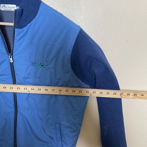 Peter Millar  Mens Large Blue Full Zip Jacket Crown Comfort - Picture 11 of 11